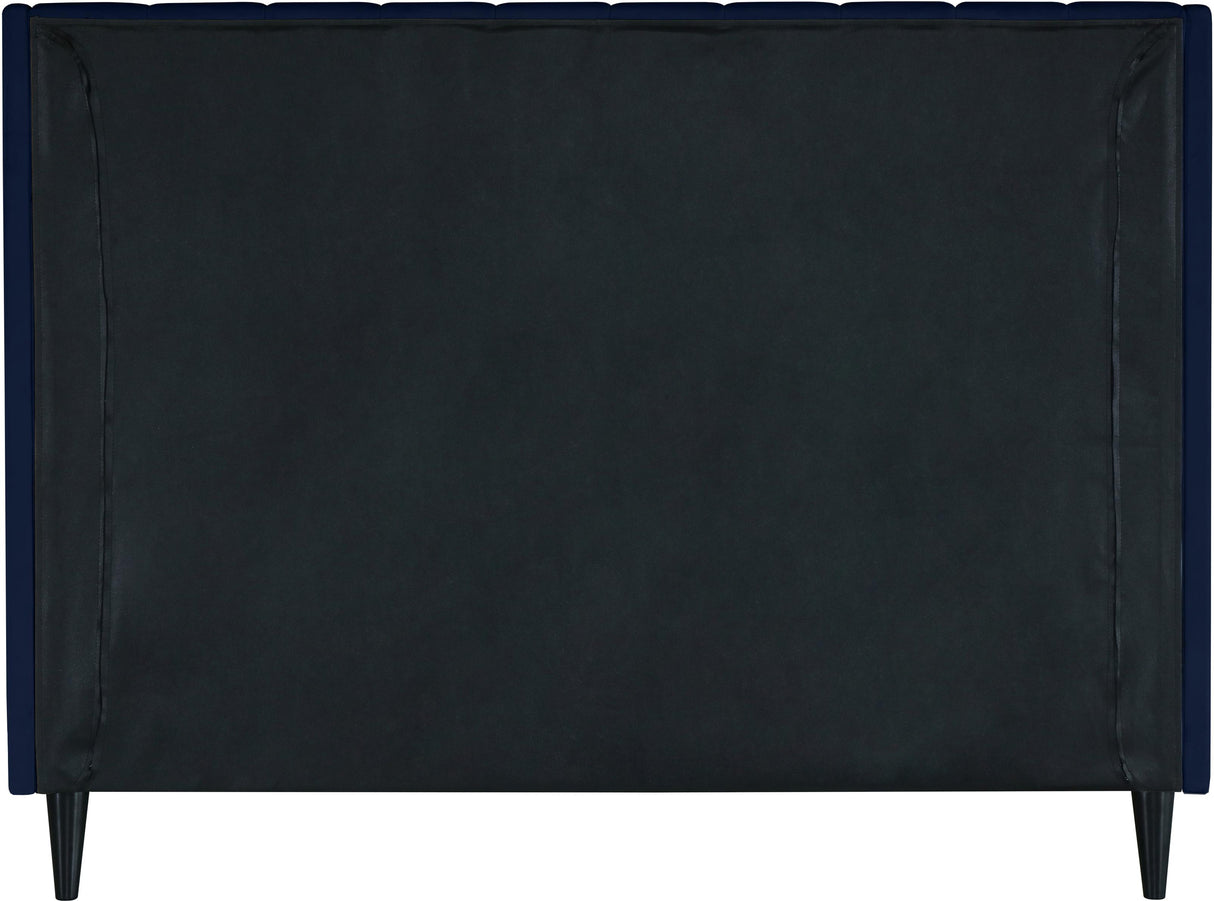 Eva Navy Velvet Full Bed