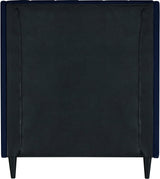 Eva Navy Velvet Twin Bed
