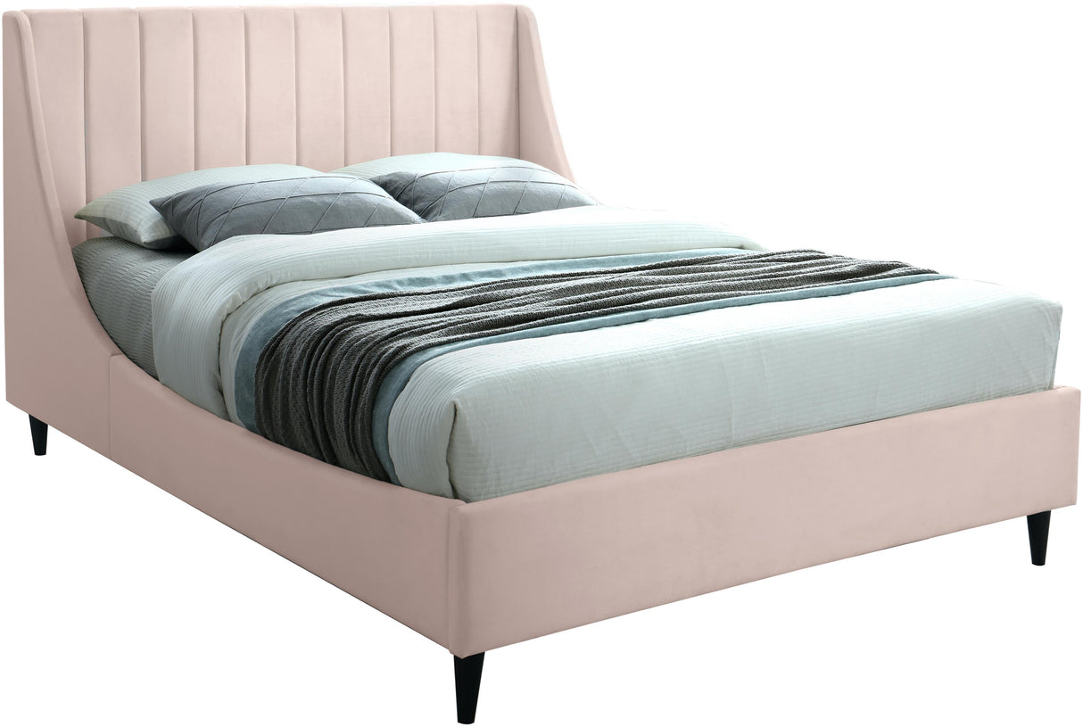 Eva Pink Velvet King Bed