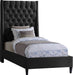 Fritz Black Velvet Twin Bed image