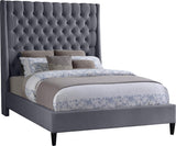 Fritz Grey Velvet King Bed