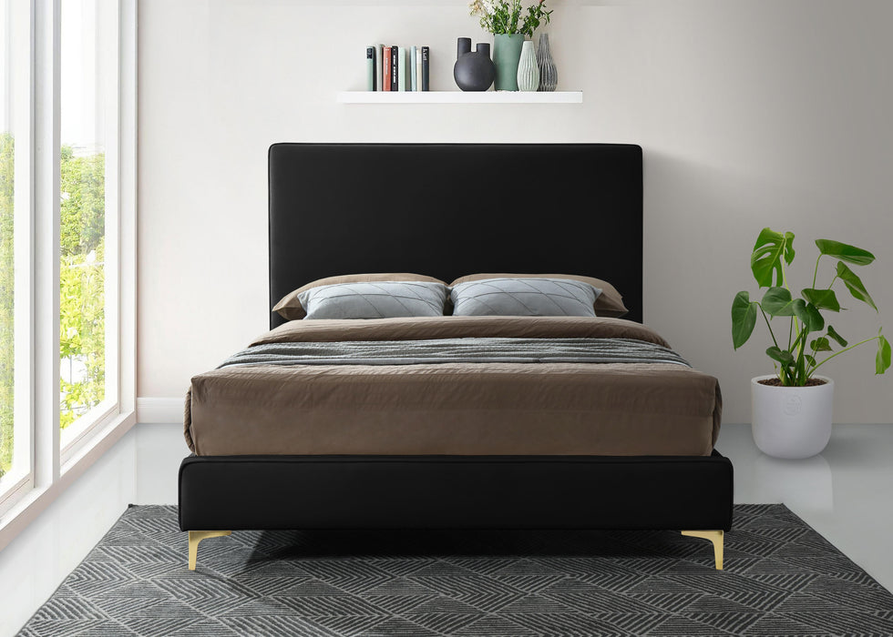 Geri Black Velvet King Bed