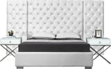Grande White Velvet King Bed (3 Boxes)