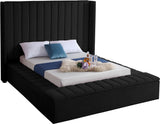 Kiki Black Velvet King Bed (3 Boxes)