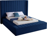 Kiki Navy Velvet Full Bed (3 Boxes)