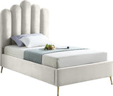 Lily Cream Velvet Twin Bed