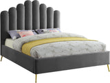 Lily Grey Velvet Full Bed