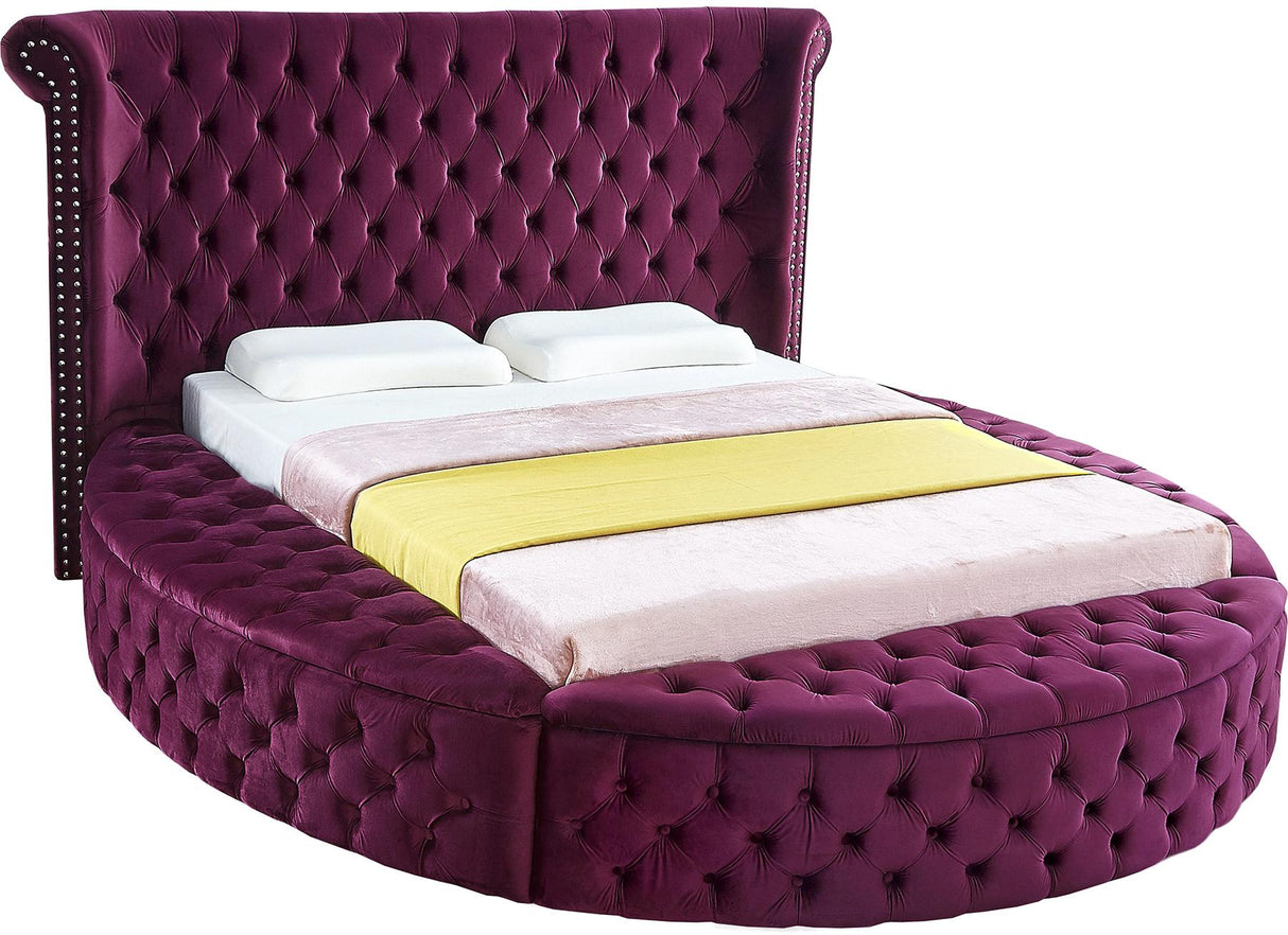 Luxus Purple Velvet King Bed