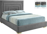 Nora Grey Velvet King Bed
