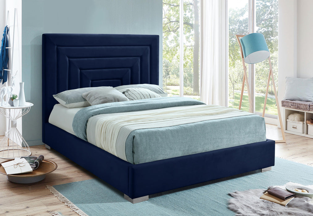 Nora Navy Velvet King Bed