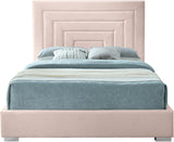 Nora Pink Velvet Queen Bed