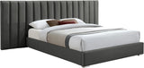 Pablo Grey Velvet Queen Bed