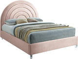 Rainbow Pink Velvet King Bed