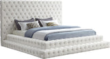 Revel Cream Velvet King Bed (3 Boxes)