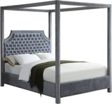 Rowan Grey Velvet King Bed (3 Boxes)