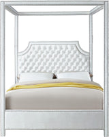 Rowan White Velvet King Bed (3 Boxes)
