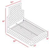 Sedona Grey Velvet Queen Bed