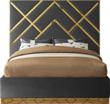 Vector Grey Velvet King Bed