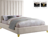 Via Cream Velvet King Bed