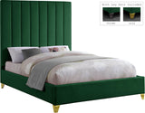Via Green Velvet King Bed