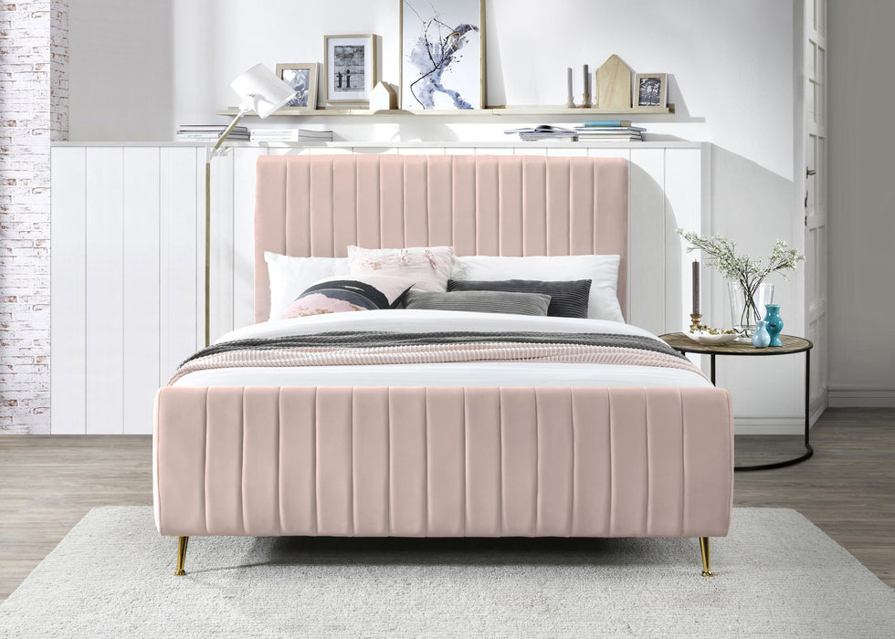 Zara Pink Velvet Full Bed (3 Boxes)