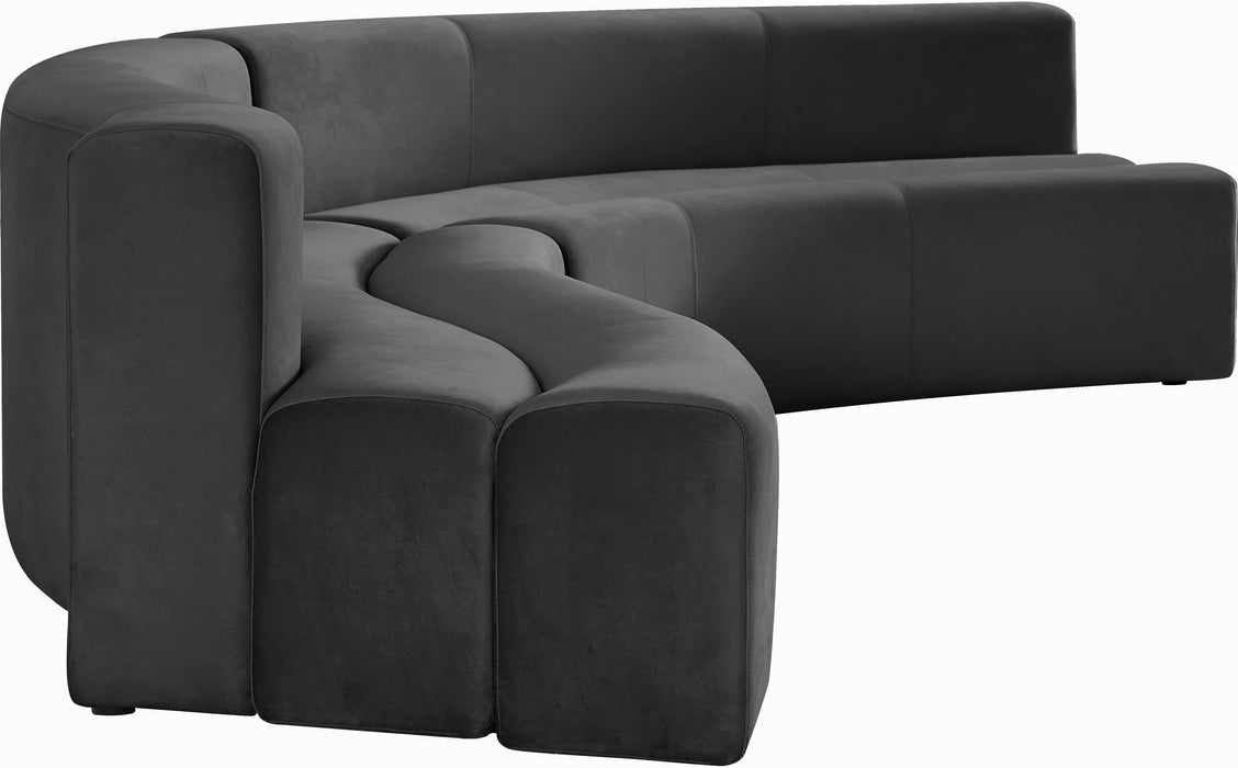 Curl Grey Velvet 2pc. Sectional