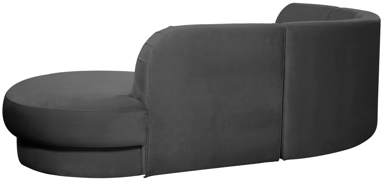 Rosa Grey Velvet 3pc. Sectional (3 Boxes)