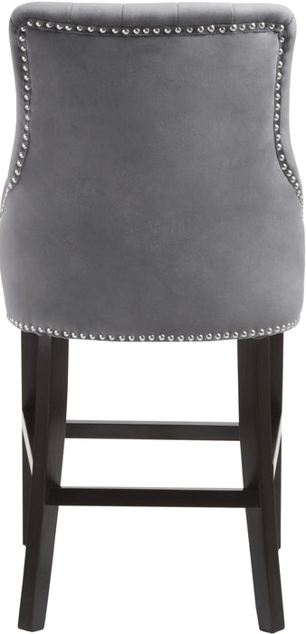 Oxford Grey Velvet Stool