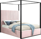 Jax Pink Velvet Queen Bed