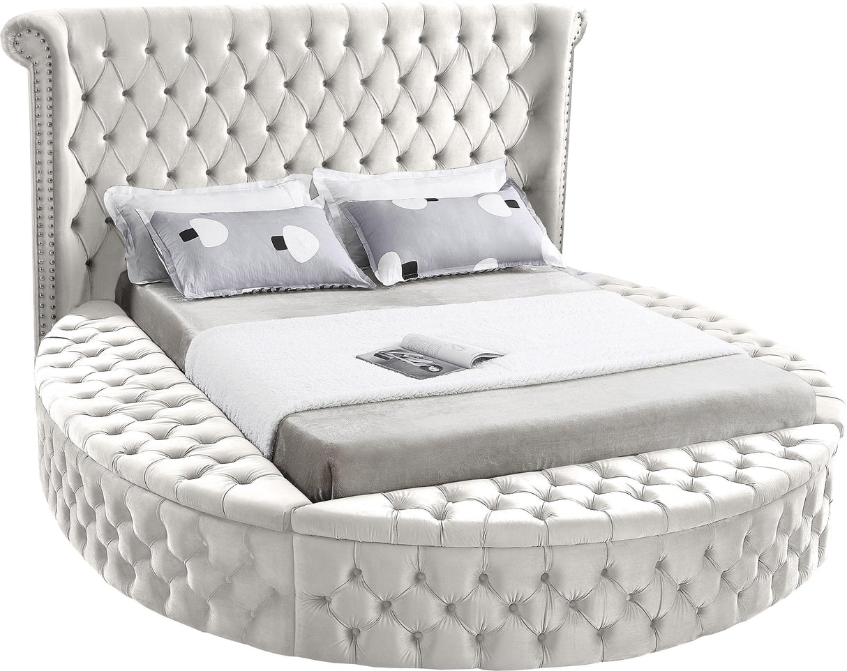 Luxus Cream Velvet Full Bed (3 Boxes)