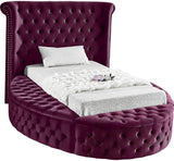 Luxus Purple Velvet Twin Bed