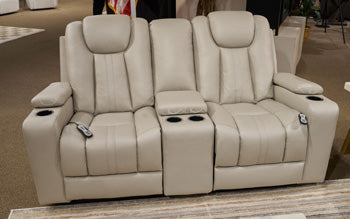 Elevate Edges Glider Reclining Loveseat with Console - galleria furniture outlet