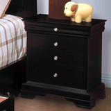 New Classic Belle Rose 4 Drawer Night Stand in Black Cherry