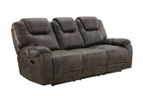 New Classic Furniture Anton Dual Recliner Sofa with Power Footrest in Chocolate