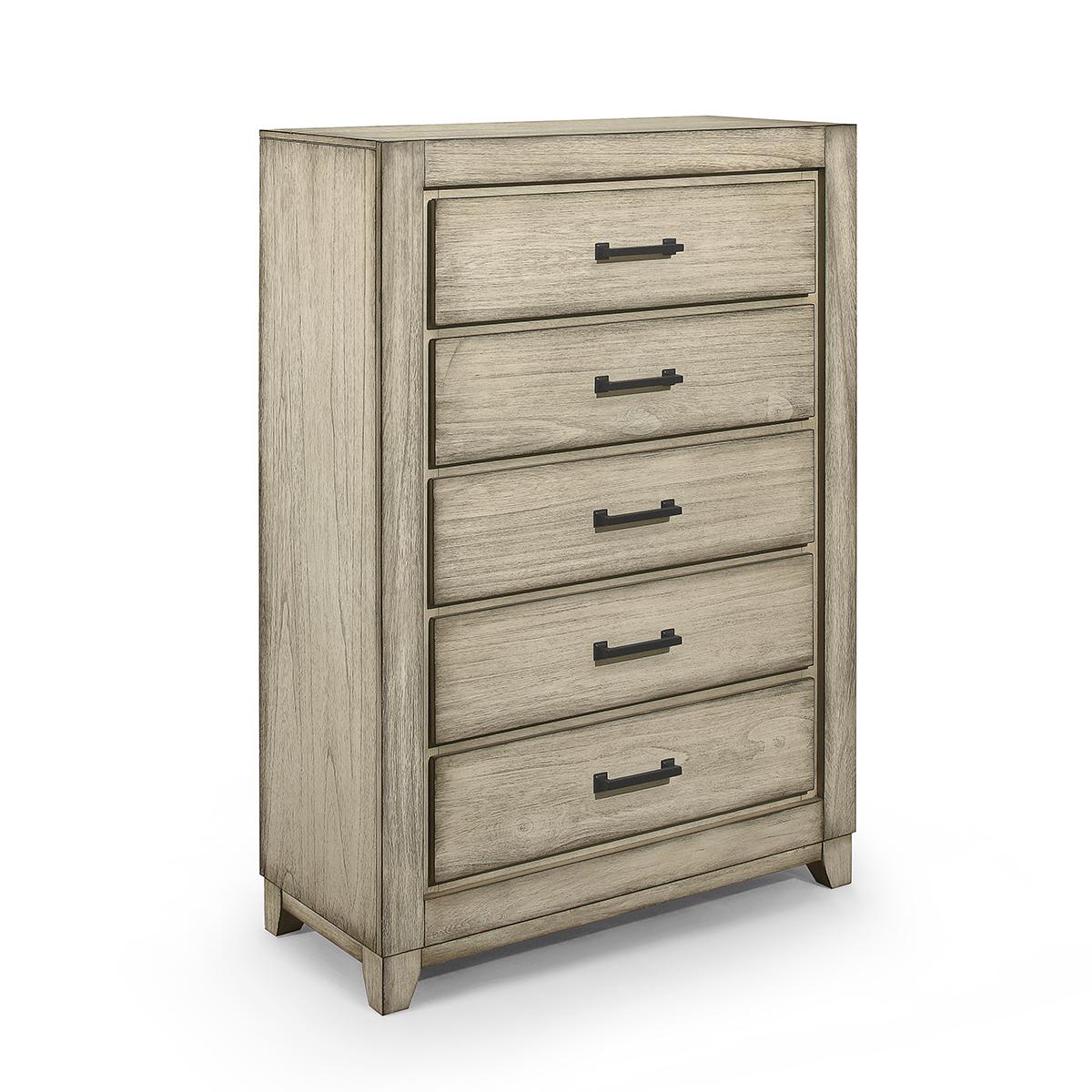 New Classic Furniture Ashland 5 Drawer Chest in Rustic White