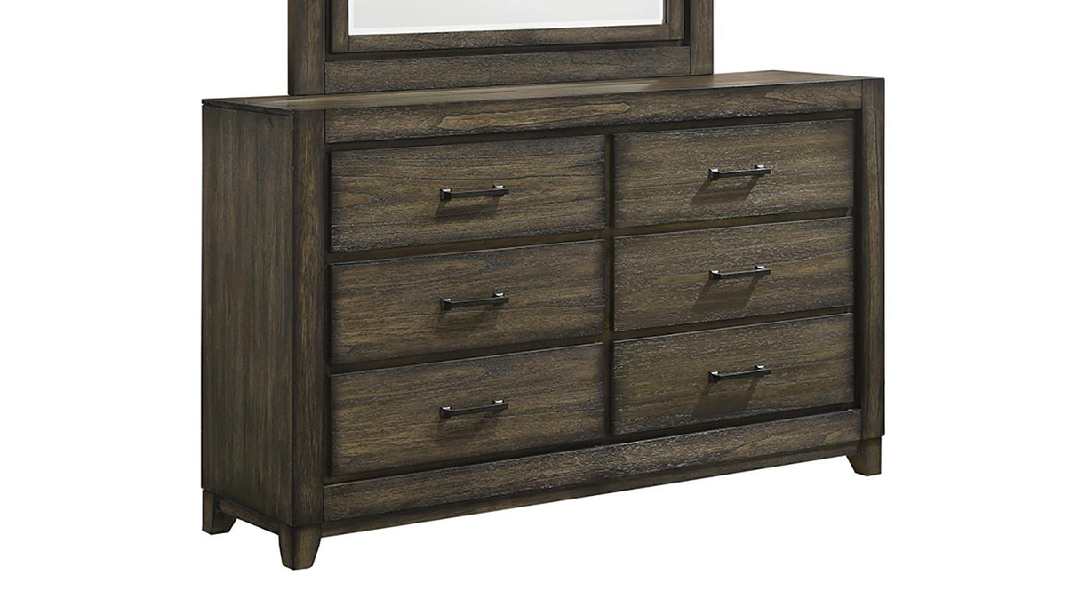 New Classic Furniture Ashland 6 Drawer Dresser in Rustic Brown