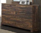 New Classic Furniture Campbell 6 Drawer Dresser in Ranchero