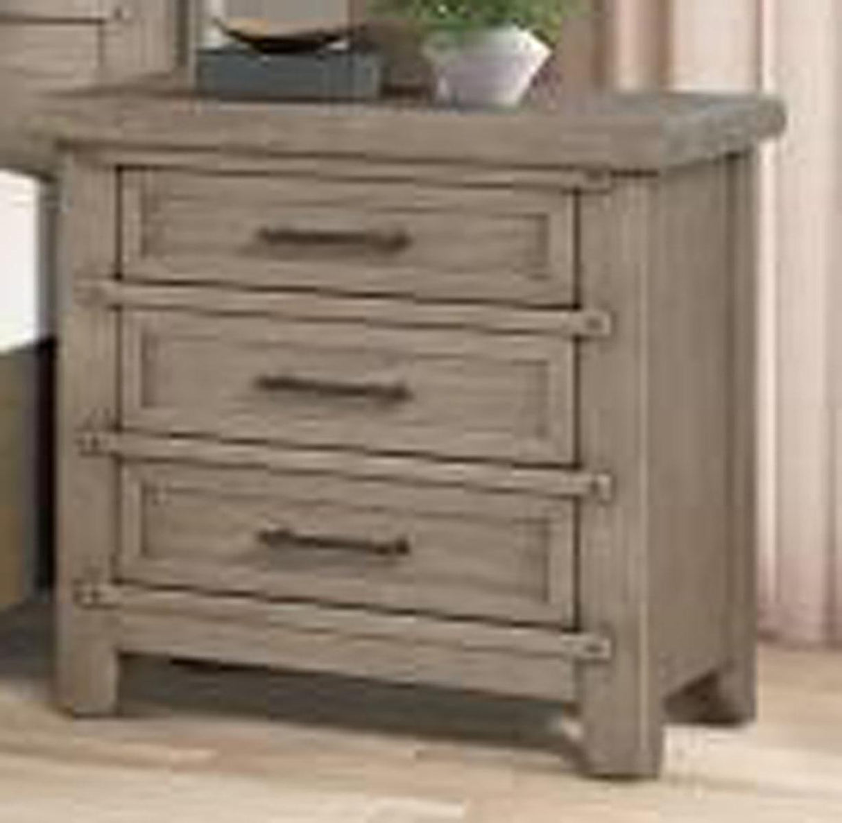 New Classic Furniture Fairfax 3 Drawer Nightstand in Driftwood