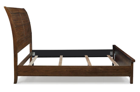 New Classic Furniture Fairfax Queen Panel Bed in Medium Oak - galleria furniture outlet