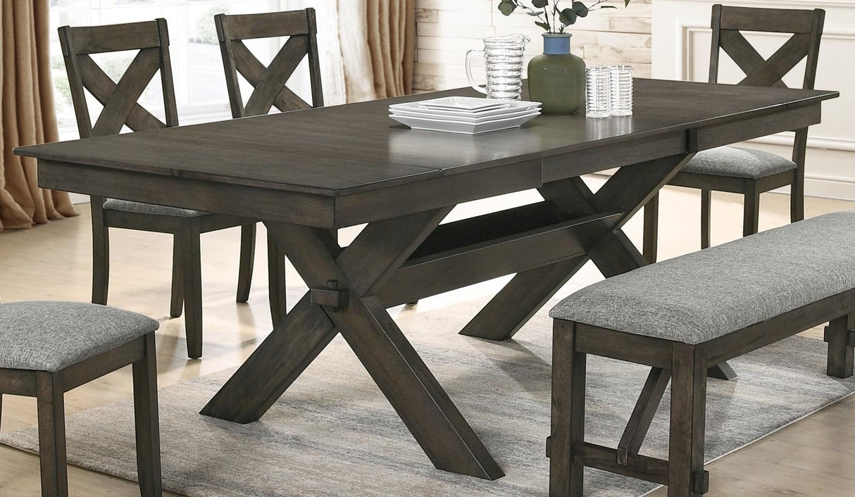 New Classic Furniture Gulliver Dining Table in Rustic Brown