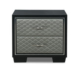 New Classic Furniture Luxor 2 Drawer Nightstand in Black/Silver