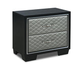 New Classic Furniture Luxor 2 Drawer Nightstand in Black/Silver