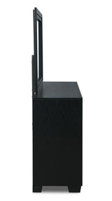 New Classic Furniture Luxor Mirror in Black/Silver - galleria furniture outlet