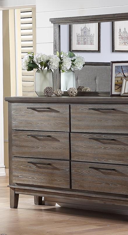 New Classic Furniture Cagney 6 Drawer Dresser in Vintage Gray