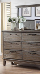 New Classic Furniture Cagney 6 Drawer Dresser in Vintage Gray