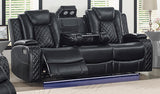 New Classic Furniture Orion Sofa with Power Headrest and Footrest in Black