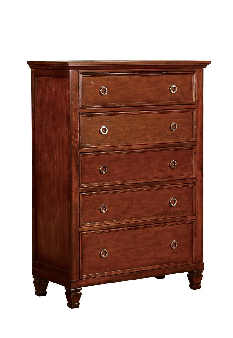 New Classic Furniture Tamarack Chest in Brown Cherry