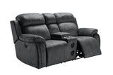 New Classic Furniture Tango Console Loveseat with Speaker and Power Footrest in Shadow