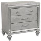 New Classic Furniture Valentino 3 Drawer Nightstand in Silver