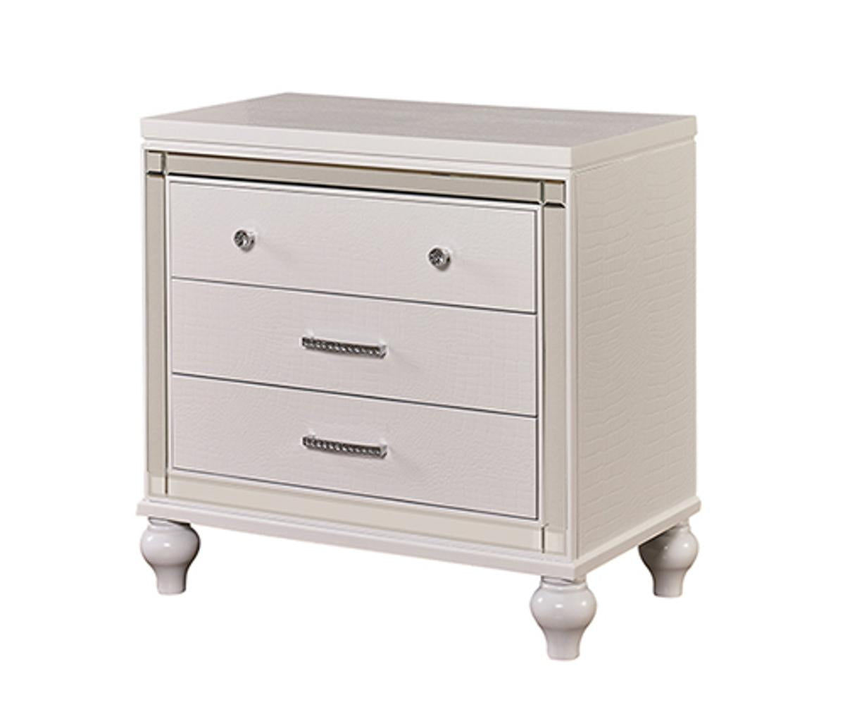 New Classic Furniture Valentino 3 Drawer Nightstand in White